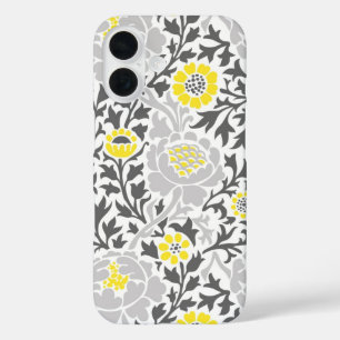 Retro-Blumendamask iPhone 16 Hülle
