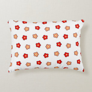 Retro Blumendesign in weißer und weißer Blume Dekokissen