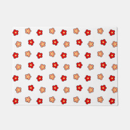 Retro Blumendesign in weißer und weißer Blume Fußmatte