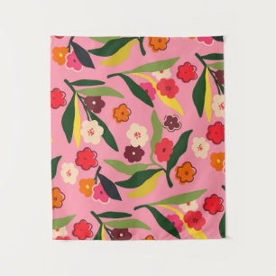 Retro-Blumenfelder Wandteppich