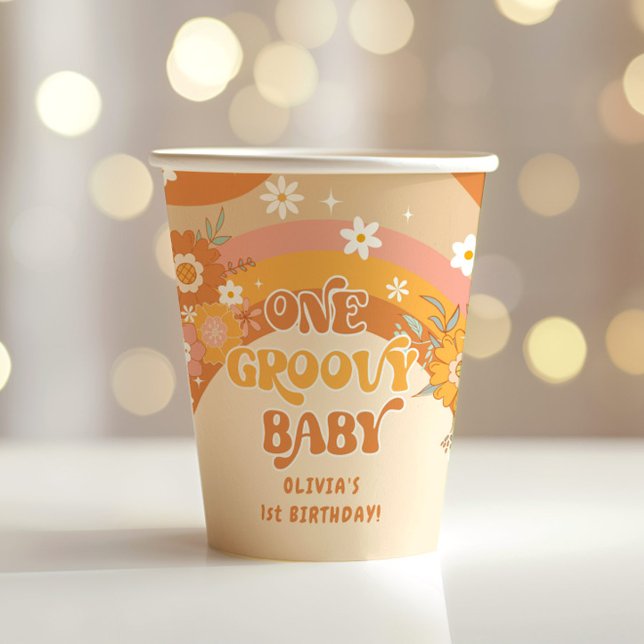 Retro Blumengebäck Pappbecher (Von Creator hochgeladen)