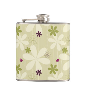 Retro Blumenhintergrund Flachmann