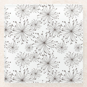 Retro Blumenhintergrund Glasuntersetzer