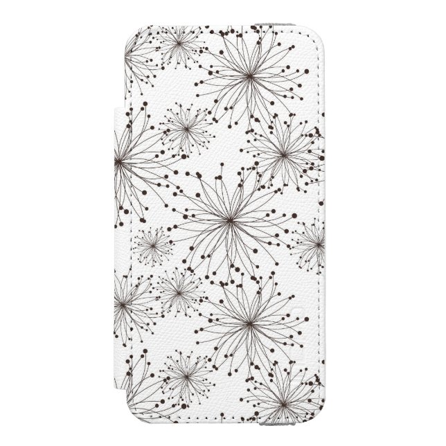Retro Blumenhintergrund Incipio iPhone Geldbeutel-Hülle (Folio Vorderseite)