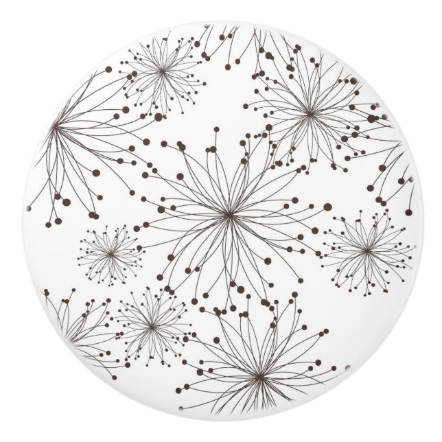 Retro Blumenhintergrund Keramikknauf (Vorderseite)