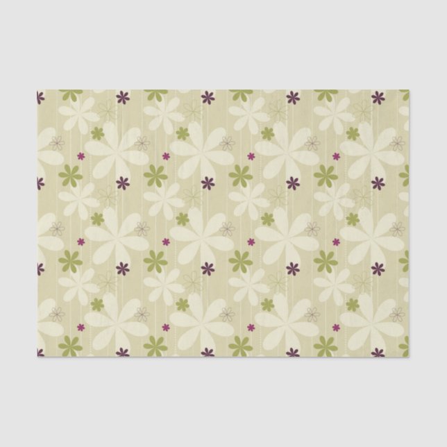 Retro Blumenhintergrund Seidenpapier (Vorderseite)