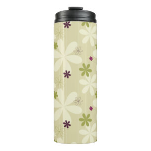 Retro Blumenhintergrund Thermosbecher