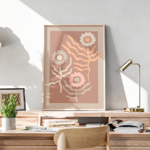 Retro-Blumenkunst Poster