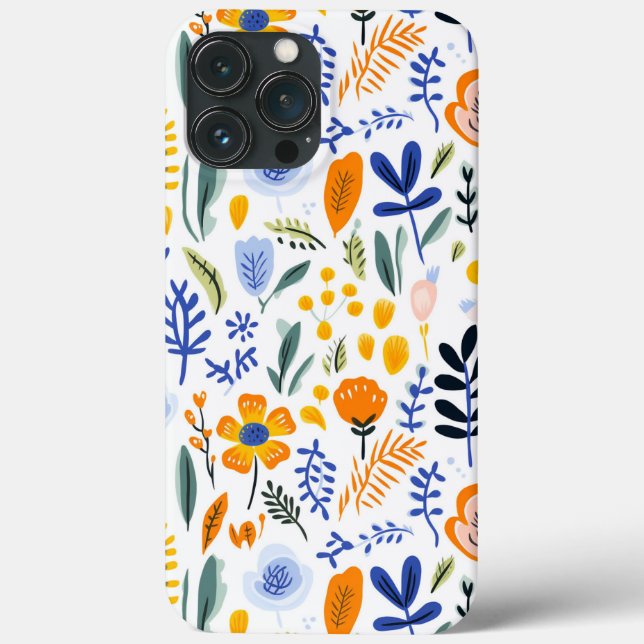Retro-Blumenmarkt-Muster Case-Mate iPhone Hülle (Rückseite)