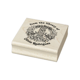 Retro-Blumenmotiv mit Friedenszeichen Aus der Bibl Gummistempel