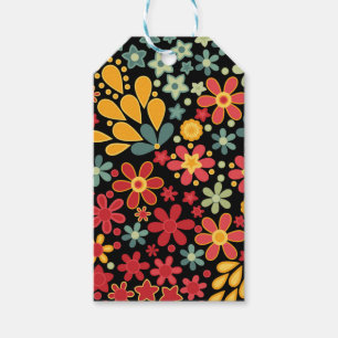 Retro. Blumenmotive 2 Geschenkanhänger