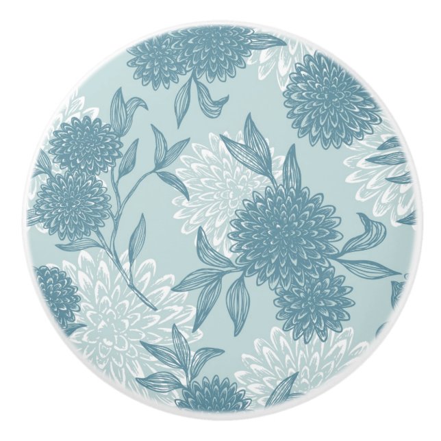 Retro Blumenmuster 2 2 Keramikknauf (Vorderseite)