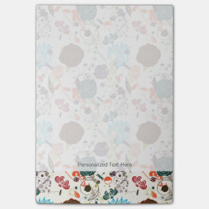 Retro Blumenmuster 2 2 Post-it Klebezettel