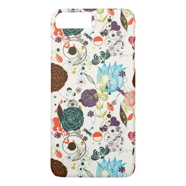 Retro Blumenmuster 2 Case-Mate iPhone Hülle (Rückseite)