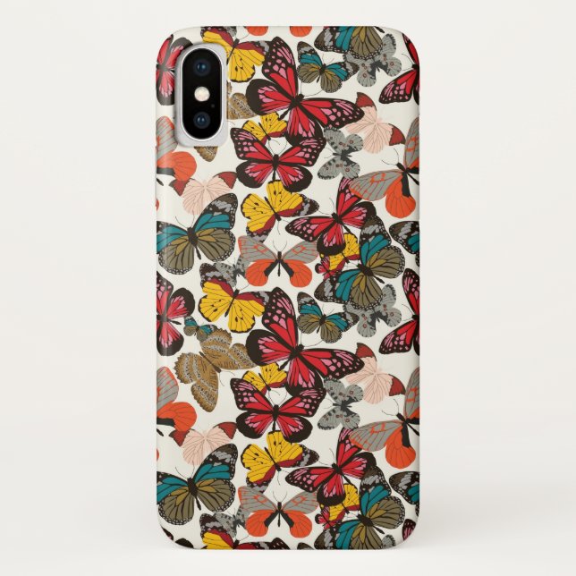 Retro Blumenmuster 2 Case-Mate iPhone Hülle (Rückseite)