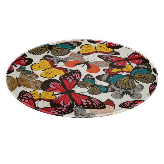 Retro Blumenmuster 2 Schneidebrett (Ecke)