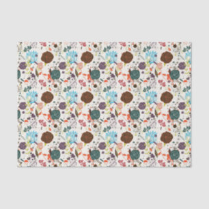 Retro Blumenmuster 2 Seidenpapier