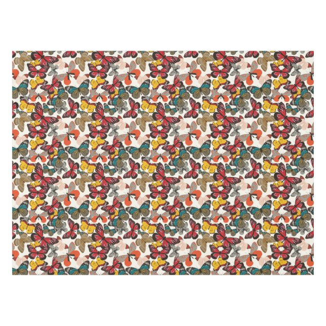 Retro Blumenmuster 2 Tischdecke (Vorderseite (Horizontal))
