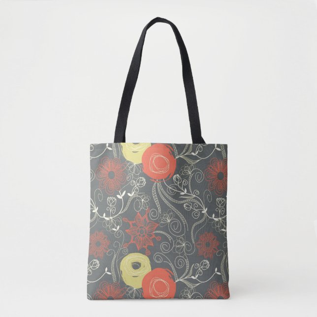 Retro Blumenmuster 3 Tasche (Vorderseite)