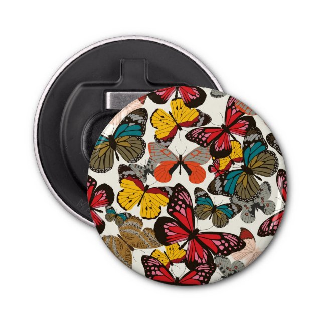 Retro Blumenmuster 5 Flaschenöffner (Vorderseite)