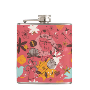 Retro Blumenmuster 7 Flachmann