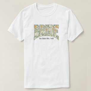 Retro-Blumenmuster-BRÄUTIGAM-Verlobungs-Junggesell T-Shirt