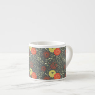 Retro Blumenmuster Espressotasse