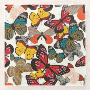 Retro Blumenmuster Glasuntersetzer