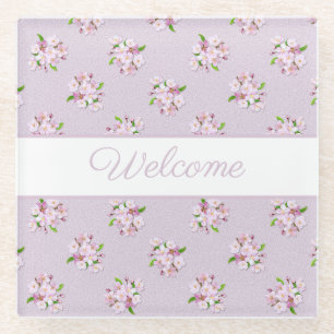 Retro Blumenmuster Glasuntersetzer