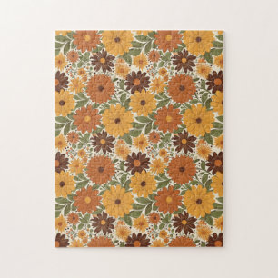 Retro-Blumenmuster im Stil der 70er