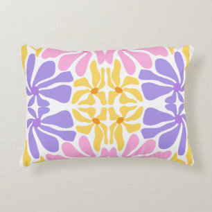 Retro-Blumenmuster in Pastell - Lebendiges Kaleido Dekokissen