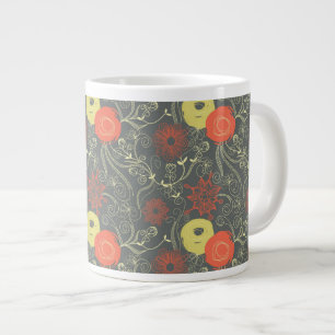 Retro-Blumenmuster Jumbo-Tasse
