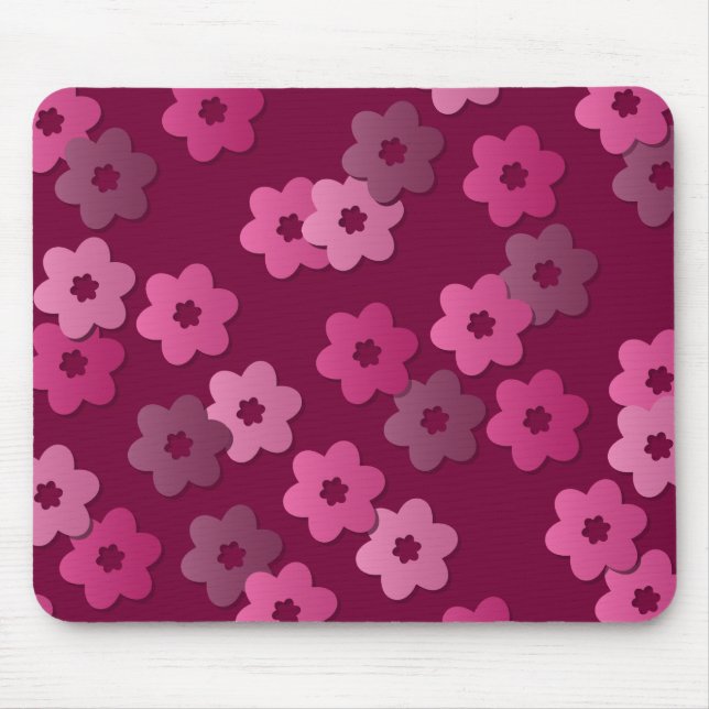 Retro-Blumenmuster-Mauspad Mousepad (Vorne)