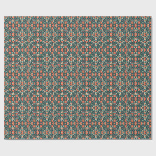 Retro-Blumenmuster Mid Century Modern Botanica Geschenkpapier