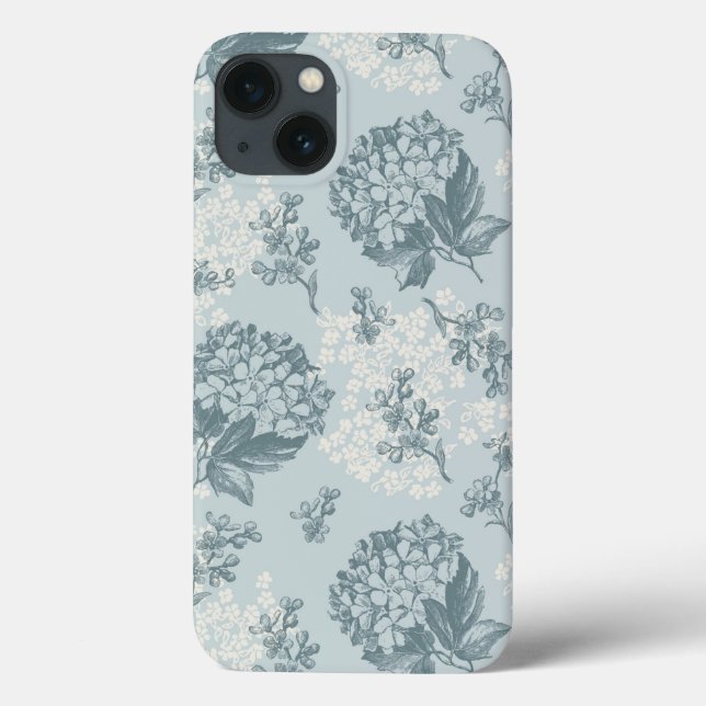 Retro Blumenmuster mit Viburnum-Blumen Case-Mate iPhone Hülle (Rückseite)