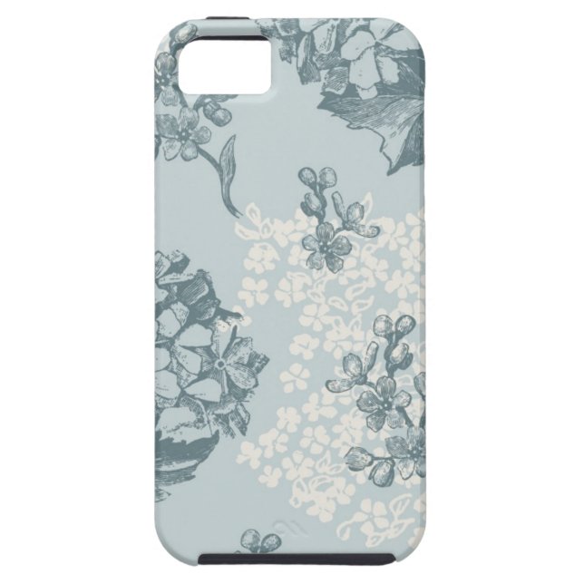 Retro Blumenmuster mit Viburnum-Blumen Case-Mate iPhone Hülle (Rückseite)