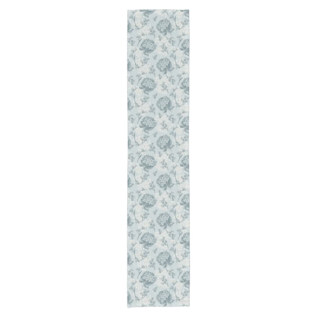 Retro Blumenmuster mit Viburnum-Blumen Kurzer Tischläufer (Vorderseite)