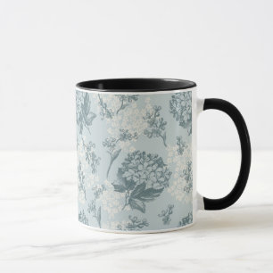 Retro Blumenmuster mit Viburnum-Blumen Tasse