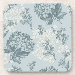 Retro Blumenmuster mit Viburnum-Blumen Untersetzer