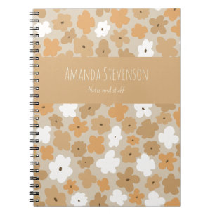 Retro-Blumenmuster-Notizbuch Notizblock
