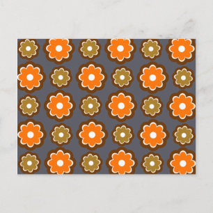 Retro-Blumenmuster Postkarte