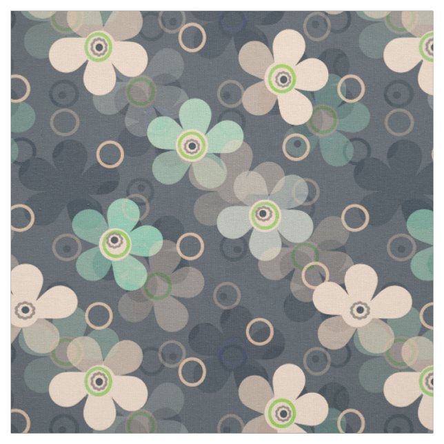 Retro, Blumenmuster, Retro-Blume, Retro-Textil Stoff (Muster)