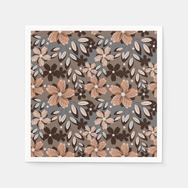 Retro-Blumenmuster. Serviette (Vorderseite)