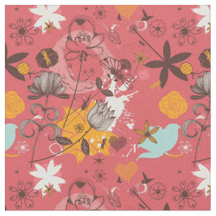 Retro Blumenmuster Stoff