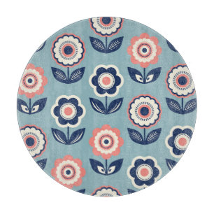 Retro-Blumenmuster: Zeitloser Charme Schneidebrett