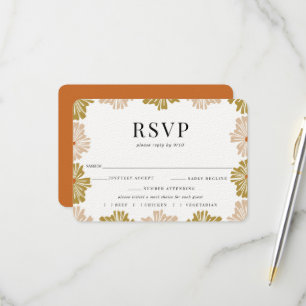 Retro Blumenrahmen Hochzeit RSVP Mahlzeit Wahl
