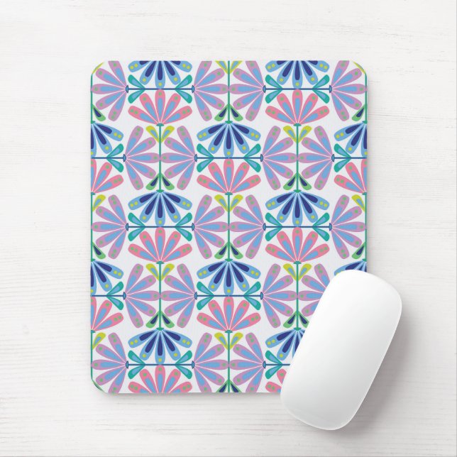 Retro-Blumenreihe Mousepad (Mit Mouse)