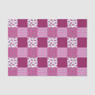 Retro Blumenschädel-Polkapunkt Seidenpapier