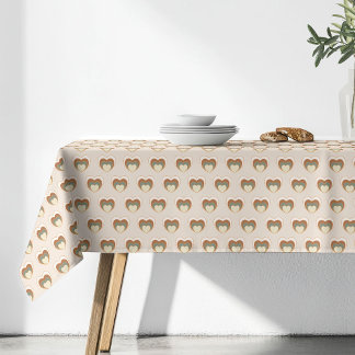 Retro-Blumentischdecke Braun Grün Cozy Akzent Tischdecke