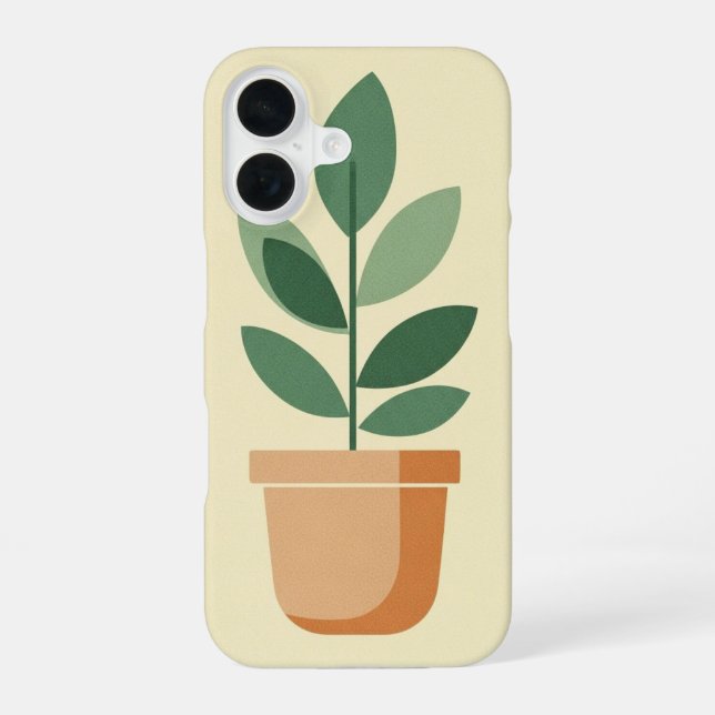 Retro-Blumentopf iPhone 16 Hülle (Rückseite)